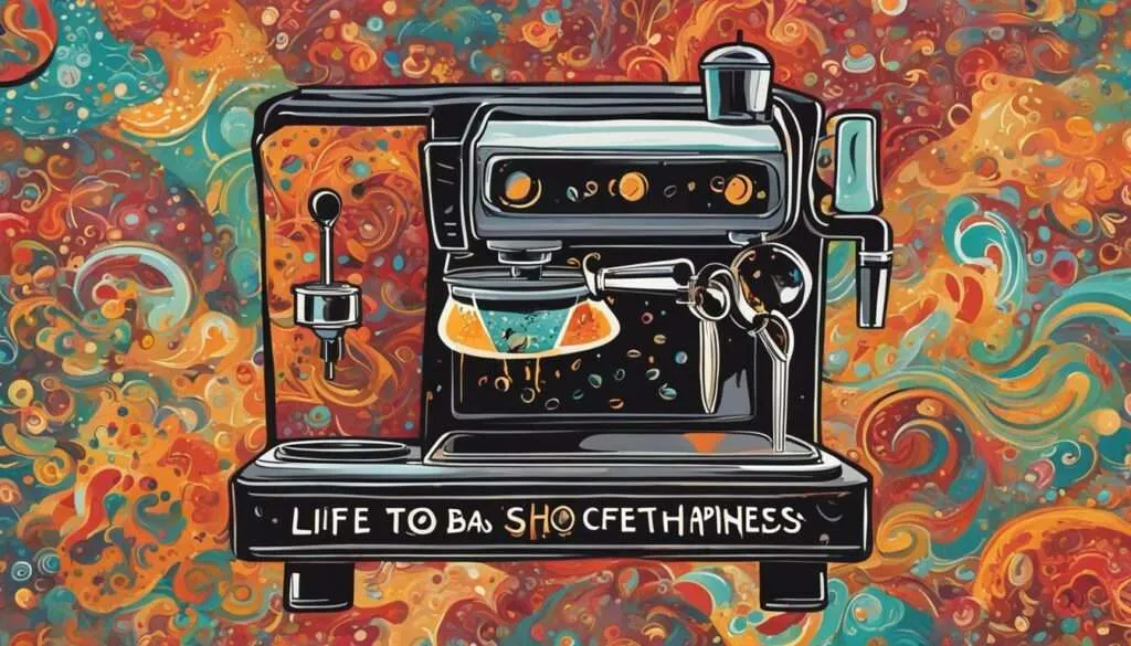 Kaffeemaschine mit lustigem Spruch